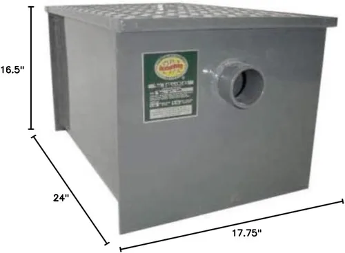Miniatura 4 de Interceptor comercial de trampa de grasa de acero al carbono 30lb - Aprobado por PDI - NSF