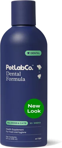 PetLab Co. Fórmula dental para gatos y perros, mantiene el aliento del perro fresco y los dientes limpios, apoya la salud de las encías. Aditivo