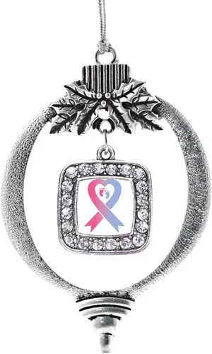 Miniatura 145 de Inspired Silver - Nana púrpura - Adorno de Navidad plateado - Adorno cuadrado para árbol de Navidad con circonita cúbica - Decoración colgante