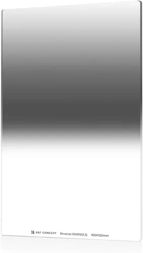 K&F CONCEPT Filtro de densidad neutra graduada inversa GND16 (4 Stop) de 100X150mm con 28 recubrimientos multicapa impermeable para lente de cámara