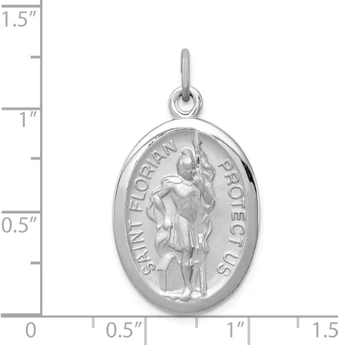 Miniatura 3 de Colgante de plata de ley 925 maciza, patrón católico de San Florian, 1.378 in x 0.787 in