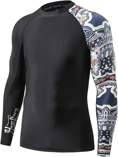 Miniatura 21 de HUGE SPORTS Camiseta de protección contra erupciones de manga larga para hombre UPF 50+ con protección UV, de secado rápido, con costuras de Bosque