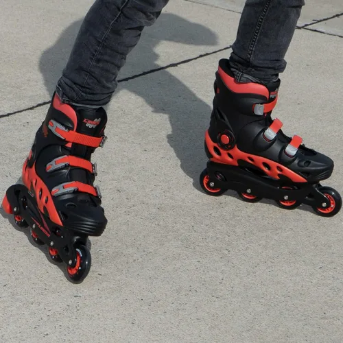Miniatura 4 de Linear Patines en línea unisex para adultos, color negro, rojo o blanco y azul, perfectos para patinaje en interiores y exteriores