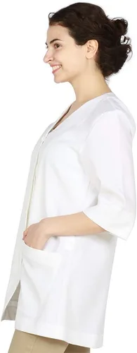Miniatura 4 de Smockers Judi - Bata de salón profesional, chaqueta de estilista, uniforme de cosmetología, a prueba de blanqueador
