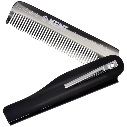 Miniatura 12 de Kent 20T TW - Peine de bolsillo plegable hecho a mano para hombres, peine alisador de pelo de dientes finos para el cuidado diario del cabello