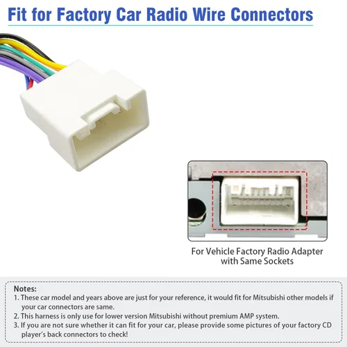 Miniatura 2 de Arnés de cable de radio de 20 pines para conector estéreo de Mitsubishi Compatible con Outlander Lancer Pajero Mirage Triton ASX Arnés de cableado