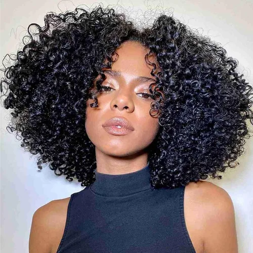 Miniatura 20 de Paquetes de cabello afro rizado y kinky, extensiones de cabello humano de 8 pulgadas, tejido rizado sin procesar, doble entretejido, virgen