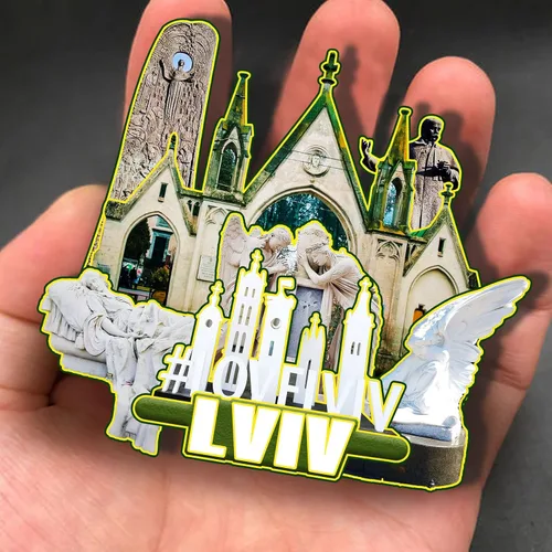 Miniatura 4 de Imán de madera de Lviv Ucrania 3D para nevera, recuerdos coleccionables, decoración hecha a mano, artesanías, 4