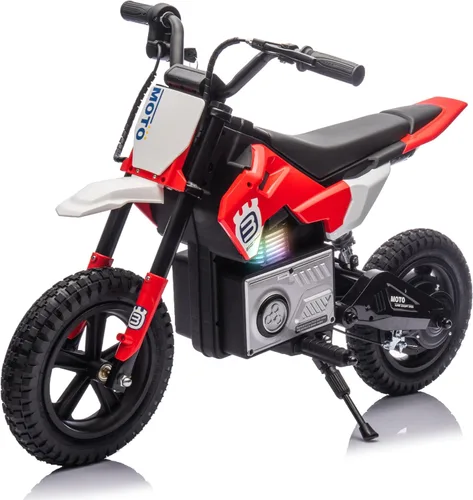 Motocicleta eléctrica para niños de 5 a 10 años, 24V 200W Moto de cross eléctrica de mayor velocidad, motocicleta montable para niños con Rojo