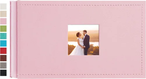 Miniatura 45 de potricher Álbum de fotos pequeño de 4 x 6 pulgadas, 200 fotos, cubierta de cuero, libro de fotos con 200 bolsillos horizontales para familia, boda