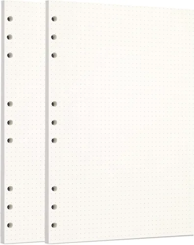 Miniatura 66 de Zelten 1 paquete A5 de 80 hojas/160 páginas 4 en 1 rayado cuadrado punteado en blanco hojas sueltas perforadas papel de repuesto de papel