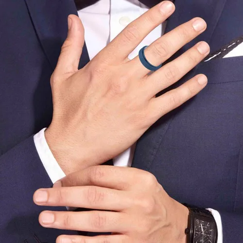 Miniatura 3 de AmorArtSky Anillo para ansiedad para mujeres y hombres, anillo antiansiedad para aliviar el estrés, anillo giratorio de acero inoxidable de titanio