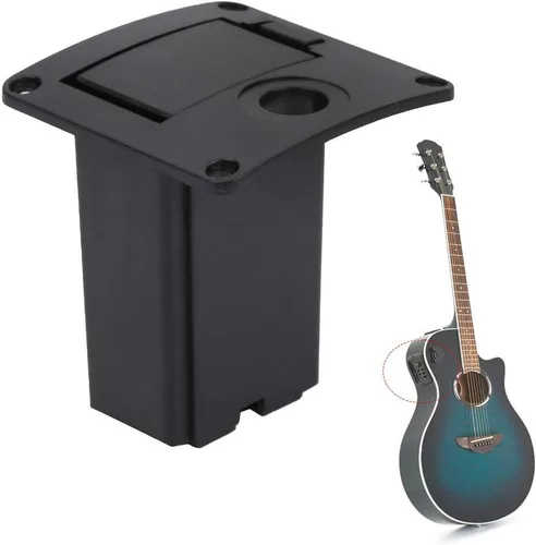 Miniatura 3 de Caja de batería para pastilla de guitarra, funda de batería de 9 V para guitarra y bajo, caja de compartimento de batería (botón cuadrado a presión)