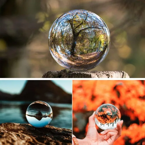 Miniatura 8 de Bola de cristal K9, bola de cristal transparente, esfera mágica para decoración, fotografía de lentes, meditación, adivinación de mirada, adorno