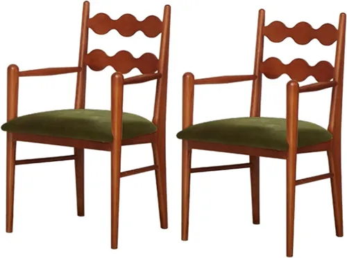 Miniatura 15 de Sillas de comedor tapizadas, silla de cocina con respaldo, silla de sala de estar con brazos versátil asiento de comedor de granja, sillas