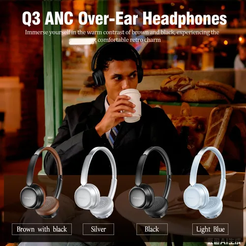 Miniatura 2 de ANC - Auriculares inalámbricos, batería de 100 horas, Bluetooth 5.4 con doble conexión, ligeros de 6.4 onzas para adultos, diseñados con diadema