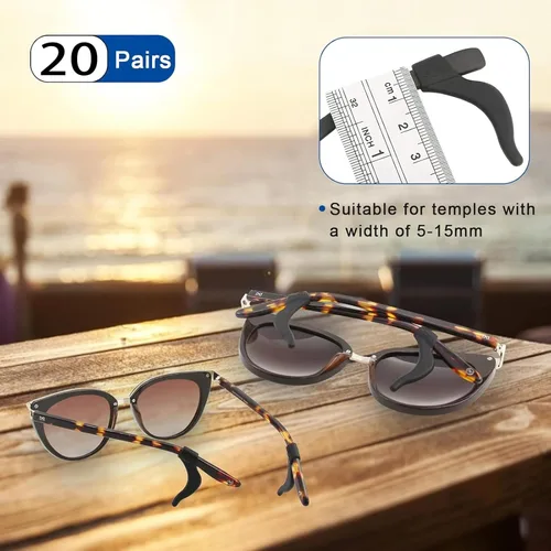 Miniatura 7 de 20 pares de pinzas para las orejas, ganchos antideslizantes de vidrio para las orejas, cómodos cojines de silicona para detrás de la oreja