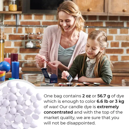Miniatura 4 de Tinte blanco para velas de 2 onzas para fabricación de velas de soja, tintes de cera de velas altamente concentrados, chips de tinte