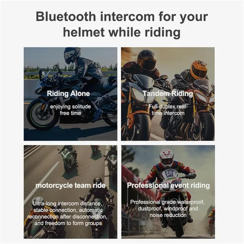 Miniatura 7 de Mesh 3.0 - Auriculares Bluetooth para motocicleta, 6 Riders Group V5.1, casco Bluetooth con intercambio de música y cancelación de ruido CVC