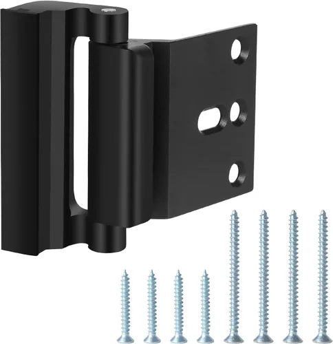 Miniatura 4 de Cerradura de puerta de seguridad para el hogar, cerradura de refuerzo de puerta a prueba de niños con 8 tornillos, 3 pulgadas, soporta 800 libras