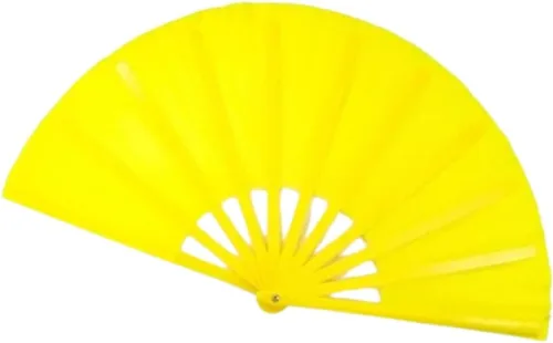 Paquete de 2 ventiladores Pericón grandes, truenos cuando se abren, muchos colores (amarillo)