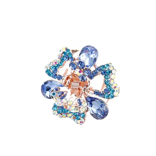 4 clips de garra de metal mini clips de flores para el cabello Rhinestone pasadores perla pasador