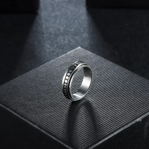 Miniatura 9 de Magitaco Anillos giratorios de acero inoxidable, anillos para ansiedad, anillos de ansiedad para mujeres y hombres