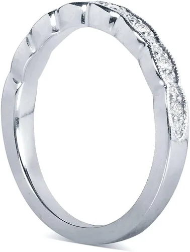 Miniatura 2 de Alianza de boda Kobelli de diamante de talla redonda de 16 quilates (ctw) en oro blanco de 14 k