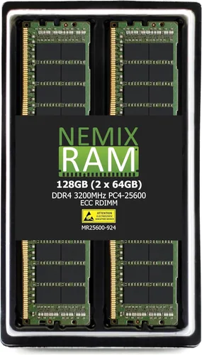 Miniatura 8 de NEMIX RAM 1TB (4X256GB) DDR4 3200MHZ PC4-25600 8Rx4 1.2V CL22 288-PIN ECC LRDIMM Kit de memoria de servidor reducida de carga compatible