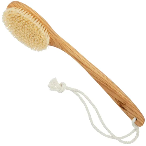 Miniatura 11 de Kent FD3 Cepillo exfoliante corporal de madera de haya de lujo con cerdas blancas 100% puras. Mango largo con cabeza desmontable, espalda