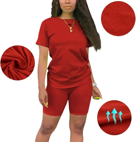 Miniatura 2 de KINIKO Conjunto de sudadera de manga corta y pantalones de 2 piezas para mujer, estilo casual, a la moda