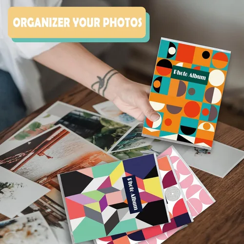 Miniatura 6 de Álbum de fotos pequeño de 4 x 6 para fotos, juego de 8, capacidad para 36 fotos cada uno, capacidad de 288, 4 patrones, fundas flexibles extraíbles