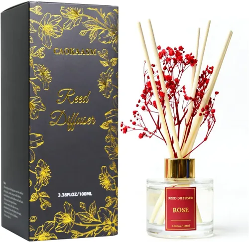 Miniatura 12 de Juego de difusor de varillas con aroma a verbena de limón con 6 varillas de varillas Decoración de baño para el hogar y el dormitorio, 3.38 onzas