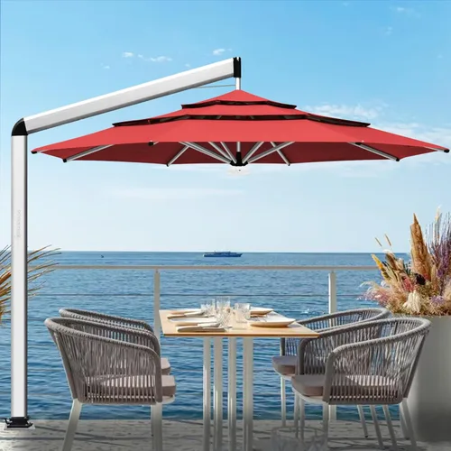 Miniatura 77 de EliteShade USA Sombrilla de Mercado de 10 Años Sin Decoloración de 9 Pies 3 Niveles Sombrilla de Patio Sombrilla de Mesa para Exteriores con Beige