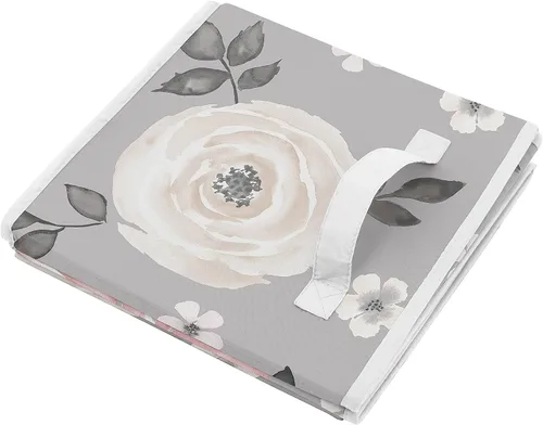 Miniatura 3 de Sweet Jojo Designs Cajas de almacenamiento plegables de tela con diseño floral de acuarela gris, cajas organizadoras de juguetes para niños y bebés