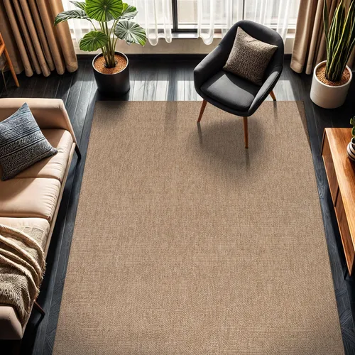 Miniatura 24 de CAMILSON Easy Alfombra de yute, 2 x 3 pulgadas, interiores y exteriores, fibra gris oscuro, para sala de estar, patio y cocina, diseño tejido