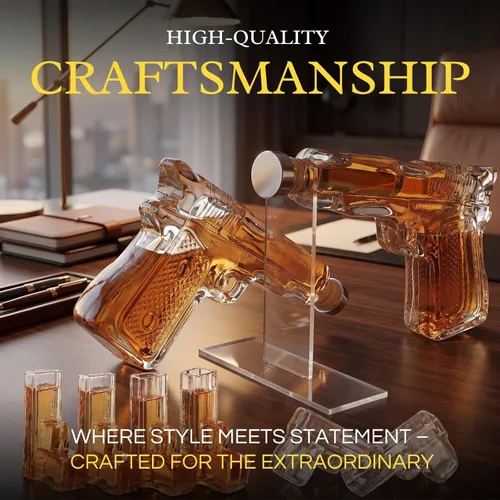 Miniatura 5 de Juego de decantador de pistola de whisky + 2 vasos bala - Regalos de pistola de Navidad y cumpleaños para hombres que lo tienen todo, regalos