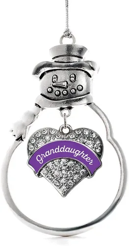 Miniatura 254 de Inspired Silver - Big Sis - Adorno de Navidad plateado - Adorno de árbol de Navidad con dije de corazón con circonita cúbica - Decoración colgante