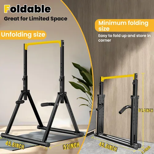 Miniatura 3 de DOBESTS Power Tower Pull Up Bar Free Standing, Adjustable Foldable Pull Up Station, Home Gym Strength Training Equipment 700LBS Negro Estilo 4-Barra