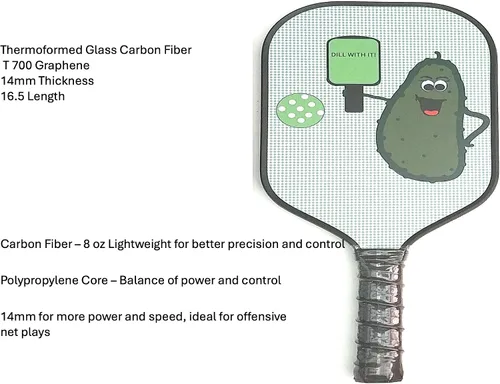 Miniatura 3 de MIXIN ITUP Juego de 2 paletas de pickleball de fibra de carbono T700
