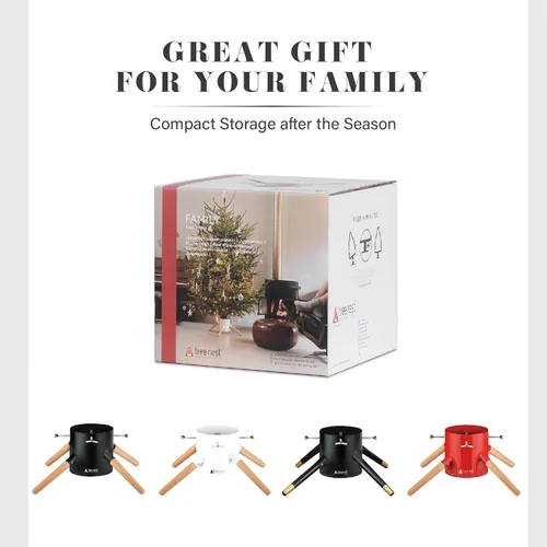 Miniatura 8 de Tree Nest Base de Soporte para Árbol de Navidad Xmas Soporte Moderno de Metal para Árbol Real de 10 pies Decoración de Árbol Xmas (Familia, Negro)