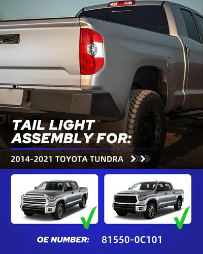 Miniatura 2 de Para el montaje de luces traseras Toyota Tundra, montaje de lámpara trasera AUTOONE para camioneta Tundra 2014-2021, parte trasera de fábrica, lado