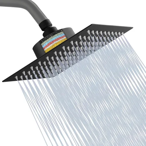 Miniatura 13 de Cabezal de ducha filtrado, cabezal de ducha de alta presión de acero inoxidable con cartucho de filtro de agua dura de 15 etapas para eliminar