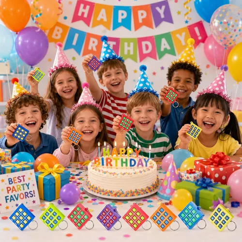 Miniatura 7 de Hicarer 16 llaveros de fiesta de Tic Tac Toe para fiesta de cumpleaños a granel, regalos de fin de año para estudiantes, niños de 8 a 12 años
