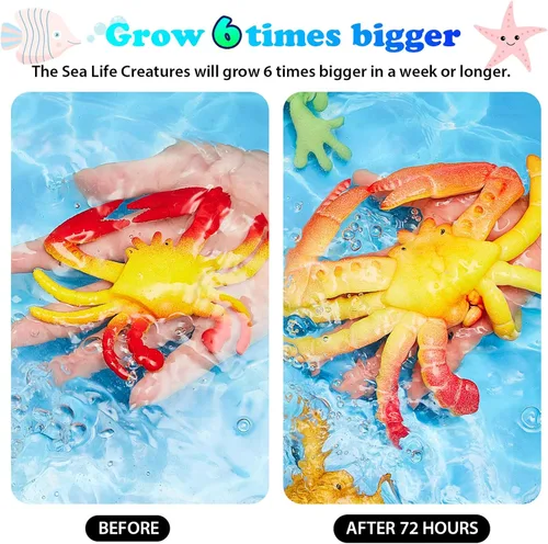 Miniatura 5 de Outus Juego de 8 criaturas de animales en crecimiento expandibles gigantes 3D para cultivo de huevos de Pascua, relleno de cesta de huevos