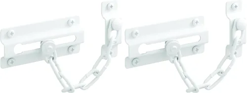 Miniatura 5 de Prime-Line U 9852 - Protector de puerta de cadena, acero estampado con cadena de acero, acabado pintado en blanco (paquete individual)