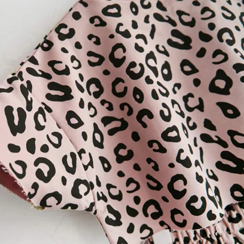 Miniatura 5 de Conjunto de ropa de verano con estampado de leopardo y camiseta y pantalones cortos, 2 piezas