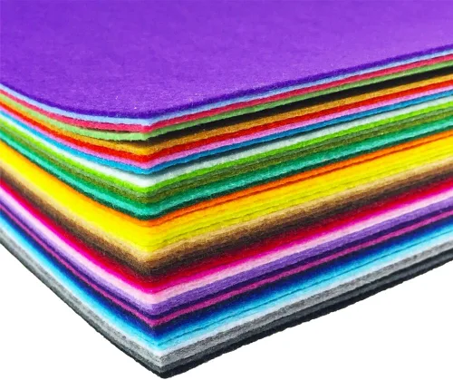 Miniatura 9 de flic-flac 44 hojas de tela de fieltro de colores surtidos de 6 x 6 pulgadas (5.9 x 5.9 in), diseño de retazos, costura de bricolaje, manualidades
