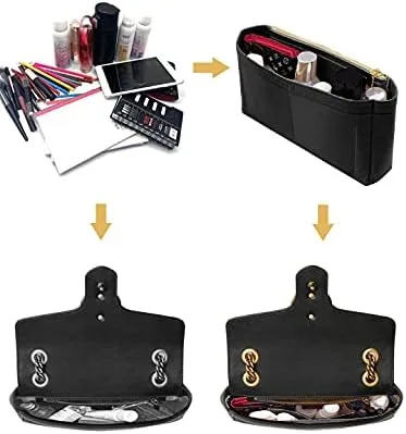 Miniatura 6 de Inserto de bolso pequeño para bolsa de hombro GG Marmont Matelasse paquete de 2 organizador de fieltro con cremallera compra 1 y obtén 1 bolsa