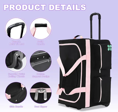 Miniatura 3 de Oeaear Bolsa de baile con perchero, bolsa de competición de baile con estante, bolsa de lona imprescindible para competencia de baile, bolsas